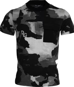 Dolce & Gabbana Multicolor Camouflage Cotton Crewneck T-shirt