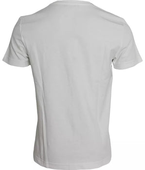 Dolce & Gabbana White Bandana Print Cotton Short Sleeves Men T-shirt