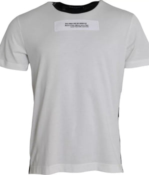 Dolce & Gabbana Black White Camouflage Round Neck T-shirt