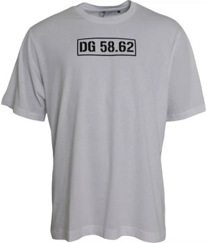 Dolce & Gabbana White Logo Round Neck Short Sleeves T-shirt