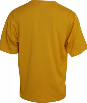 Dolce & Gabbana Dark Yellow Logo Cotton Round Neck T-shirt