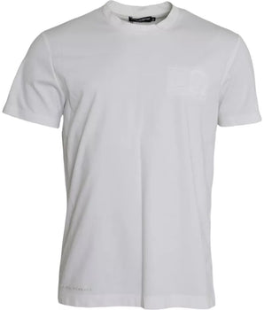 Dolce & Gabbana White Logo Round Neck Short Sleeves T-shirt