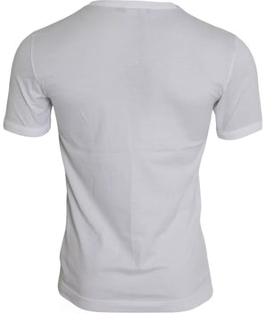Dolce &amp; Gabbana White King Of Love Round Neck Short Sleeves T-shirt