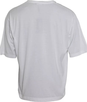 Dolce &amp; Gabbana White Cotton Round Neck Short Sleeve T-shirt