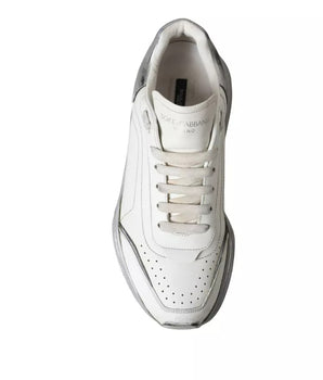 Dolce &amp; Gabbana White Silver Daymaster Low Top Sneakers Shoes