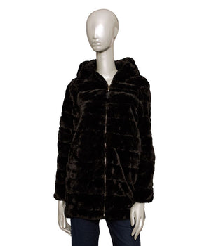 Abrigo de poliéster negro Baldinini Trend para mujer