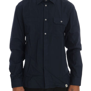 John Galliano Elegant Blue Cotton Casual Shirt