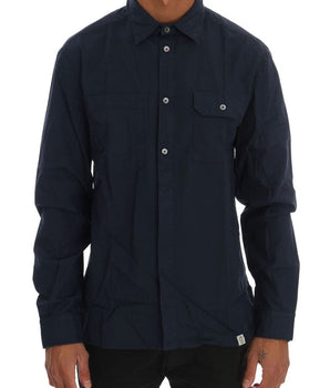 John Galliano Elegant Blue Cotton Casual Shirt John Galliano 