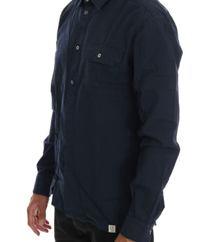 John Galliano Elegant Blue Cotton Casual Shirt John Galliano 