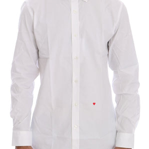 Moschino Elegant White Slim-Fit Cotton Shirt