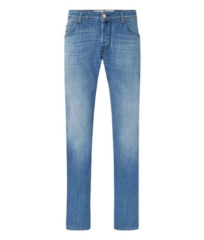 Jacob Cohen Blue Cotton Men Jeans