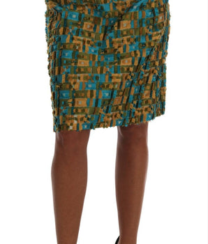 Dolce & Gabbana Elegant Green Jacquard High Waist Skirt Dolce & Gabbana 