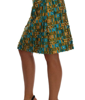 Dolce & Gabbana Elegant Green Jacquard High Waist Skirt Dolce & Gabbana 