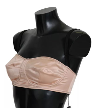 Dolce &amp; Gabbana Sujetador balconcino rosa con tirantes negros