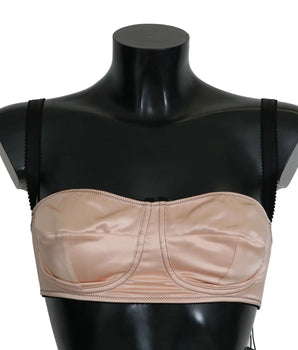 Dolce &amp; Gabbana Sujetador balconcino rosa con tirantes negros