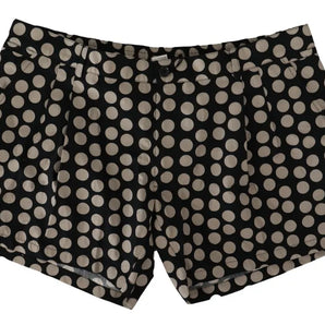 Dolce & Gabbana Black White Polka Dots Cotton Linen Shorts