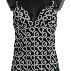 Dolce & Gabbana Black DG Mania Print Sleeveless Swimwear