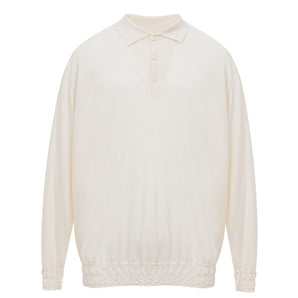 Brioni White Cashemere Polo Shirt