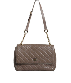 Dolce & Gabbana Brown Quilted Leather Shoulder Purse Satchel Bag