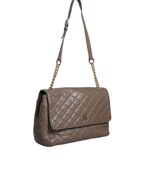 Dolce & Gabbana Brown Quilted Leather Shoulder Purse Satchel Bag