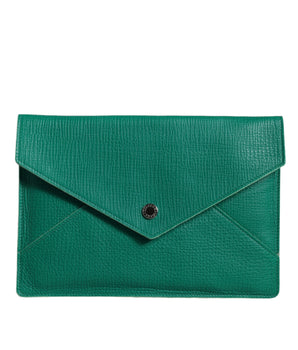 Dolce & Gabbana Green Leather Handbag Clutch Mini Purse Pouch Tablet Case