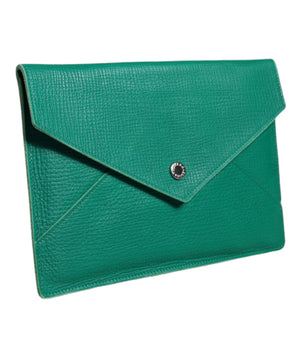 Dolce & Gabbana Green Leather Handbag Clutch Mini Purse Pouch Tablet Case