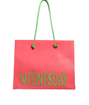 Alberta Ferretti Pink Leather Weekend Wednesday Shopping Tote Bag