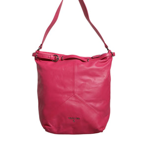 Patrizia Pepe Fuchsia Pink Leather Shoulder Purse Tote Bag