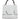 MSGM White Bovine Leather Top Handle Handbag Satchel Purse Bag