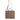 Versace Brown Top Handle Jacquard Leather Logo Crossbody Tote Bag