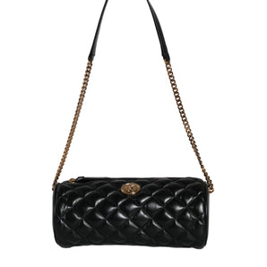 Versace Mini bolso bandolera acolchado de piel de cordero negro