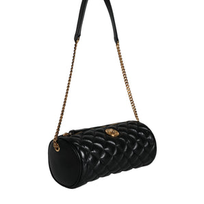 Versace Mini bolso bandolera acolchado de piel de cordero negro