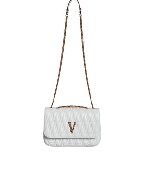 Versace White Mini Nappa Leather Crossbody Shoulder Bag