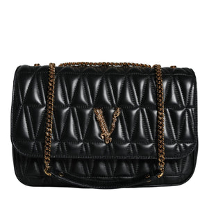 Versace Bolso bandolera mini de piel de napa negro