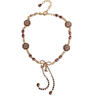 Dolce & Gabbana Gold Tone Brass Crystal Embellished Belt