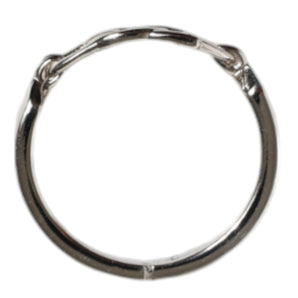 Dolce & Gabbana Silver Tone Brass Anello DG Round Bangle Bracelet