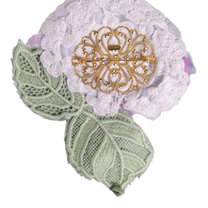 Dolce & Gabbana Multicolor Hydrangea Gold Brass Pin Brooch