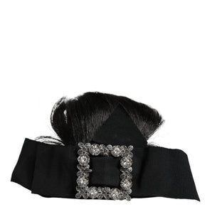 Dolce & Gabbana Black Hair Parrucchiera Crystal Headband Diadem