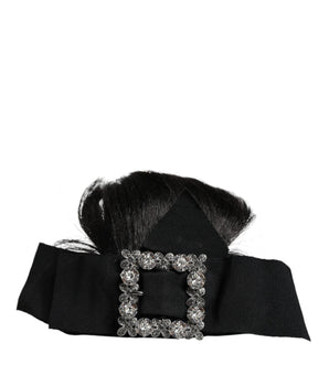 Dolce & Gabbana Black Hair Parrucchiera Crystal Headband Diadem
