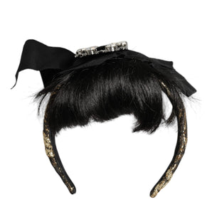 Dolce & Gabbana Black Hair Parrucchiera Crystal Headband Diadem