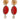 Dolce & Gabbana Red Watermelon Gold Brass Crystal Clip Dangling Earrings