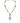 Dolce & Gabbana Gold Chain Brass Black Beaded Rosary Style Necklace