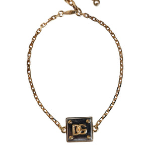 Dolce & Gabbana Gold Brass Chain Logo Sicily Pendant Necklace