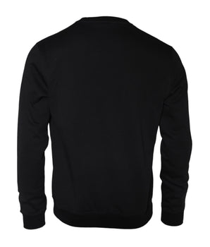 Versace Black Medusa Fleece Cotton Crew Neck Sweatshirt Sweater