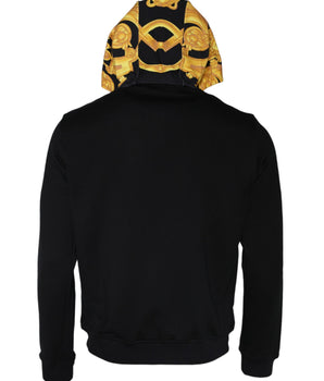 Versace Black Medusa Print Cotton Full Zip HoodieSweatshirt Sweater