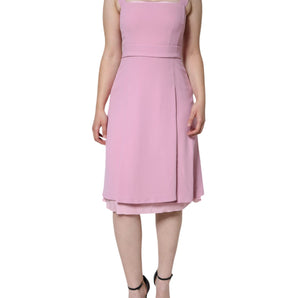 Dolce & Gabbana Pink A-line Flare Viscose Sleeveless Dress