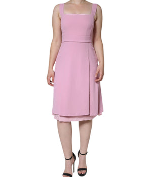 Dolce &amp; Gabbana Vestido rosa evasé de viscosa sin mangas