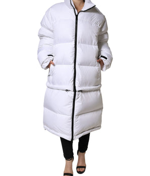 Dolce &amp; Gabbana White Puffer Quilted Full Zip Coat Jacket
