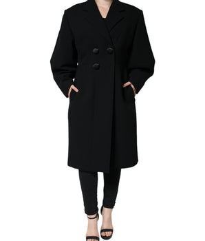 Dolce &amp; Gabbana Gabardina negra con doble botonadura