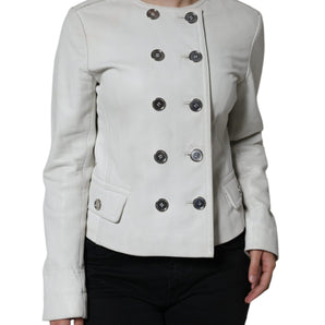 Dolce & Gabbana White Double Breasted Blazer Coat Jacket